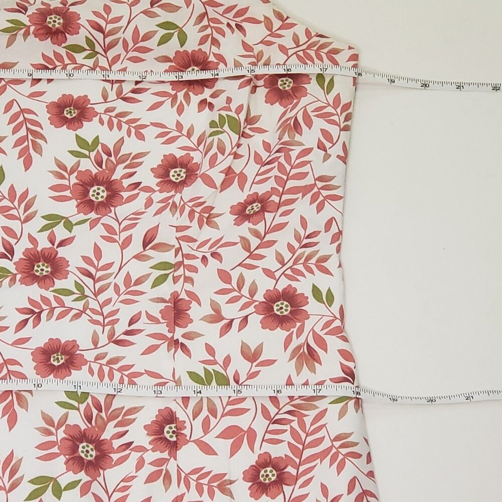 Charter Club Sheath Dress Women's Size 10 Cotton Pink Poppy Floral Zipper VTG - Picture 8 of 16